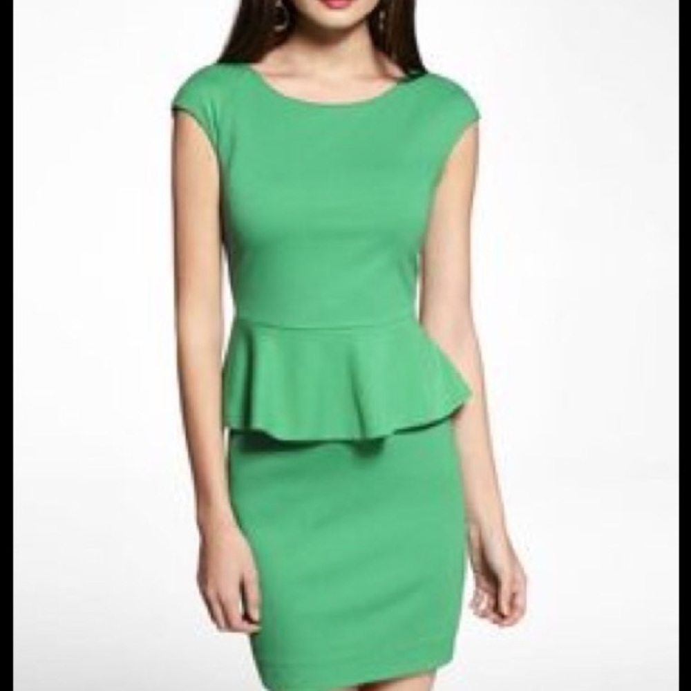 Express green peplum dress